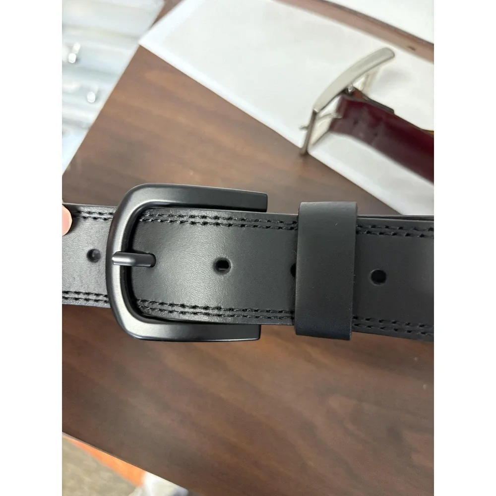 Dickies Belt Mens Medium 34-36 Black Leather Casual Workwear Matte Buckle‎ Jeans